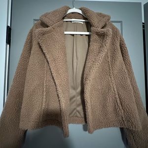 American Threads Brown Teddy Jacket Slightly Cropped NWOT